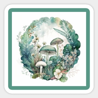 Watercolor Mushrooms Sticker